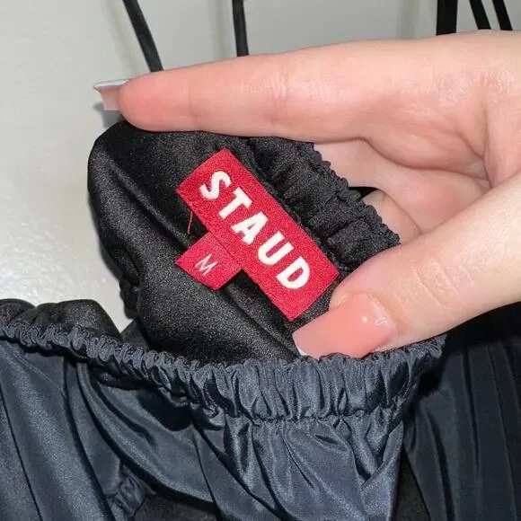 Staud Dome Halter Neck Cut Out Maxi Dress Tiered Skirt Black Size Medium - Picture 4 of 10